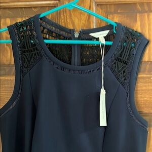 Rebecca Taylor Midnight Blue Lace Accent Dress